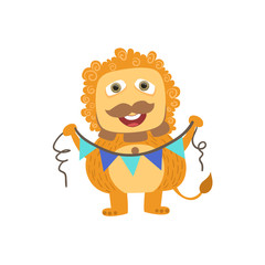 Lion-like Friendly Monster With Garland