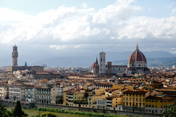 Fototapeta na wymiar A great cityscape of Florence pictured from the hill
