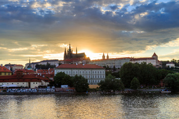 Prague Castle at Sunset, Prague, Czech Republic. Personal artistic photographic style applied.