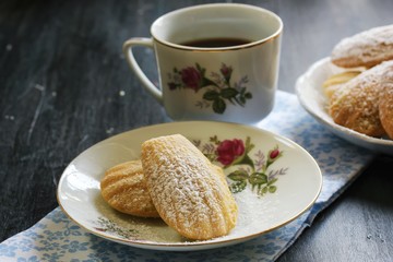 Homemade Madeleines / French Tea cake , selective focus