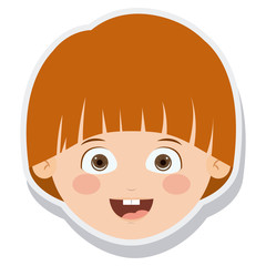 head little boy smiling isolated vector illustration design