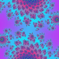 Amazing cyan blue and magenta abstract fractal feminine image