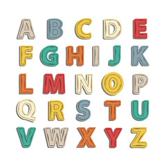 Alphabet vector set hand draw in doodle style