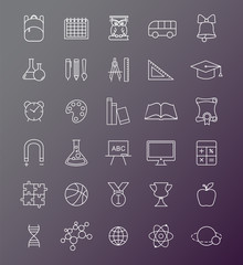 Outline icon collection - School education