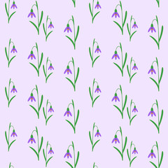 Seamless background with snowdrops.