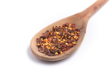 Calabrian pepper. Dry pepper into a spoon.