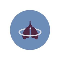 stylish icon in color circle inflammation lungs 