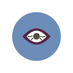 stylish icon in color circle eye problems