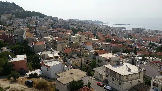 Aerial View of the City of Kavala in Greece