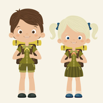 Boy and girl scouts