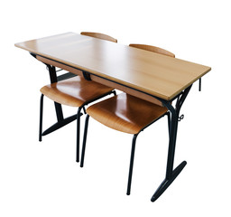 brown school desk