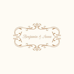 Vintage monogram template