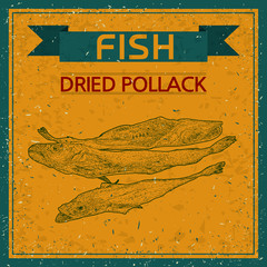 dried walleye pollack sketch - 118068263