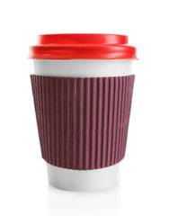Coffee cardboard cup isolated on white