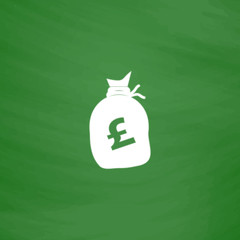 Money bag icon. Pound GBP