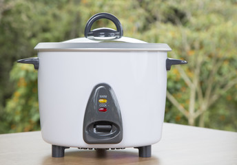 Rice cooker in nature environment
