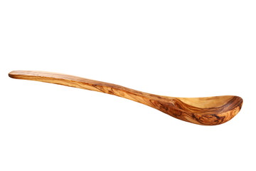 Wooden spoon, isolated on white, olive tree 