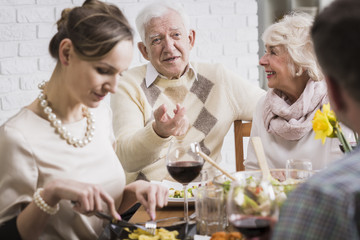 Exchange of views with loved ones honored by meal