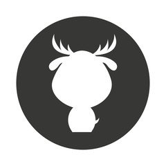 cute animal silhouette isolated icon