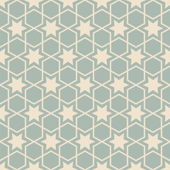 Antique seamless background 530 vintage green polygon cross star