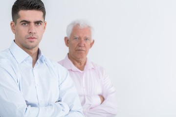 Young man and his father