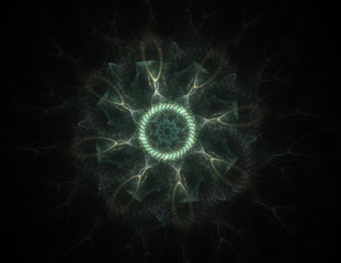 Geometry of Space series. Visually attractive backdrop made of conceptual grids curves and fractal elements suitable as element