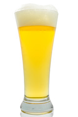 Beer in glass isolate on white background