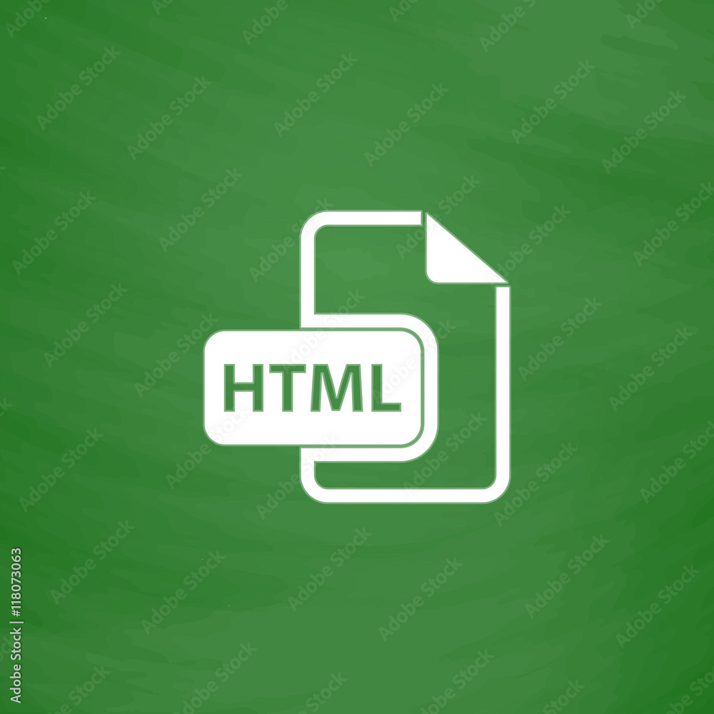 Poster html file extension icon vector.