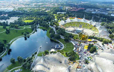 View at Stadium of the park in Munich, Germany - obrazy, fototapety, plakaty