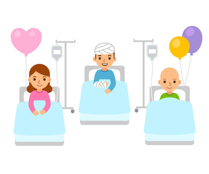 Children In Hospital Illustration