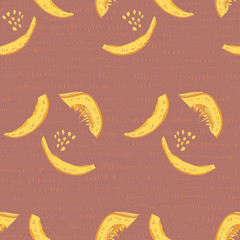 Obraz na płótnie Canvas Pumpkins. vector seamless pattern. hand drawn illustration