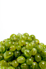 Gooseberry close up isolated on the white, harvest