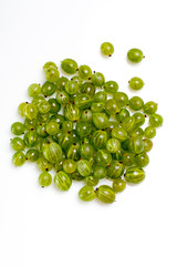 Gooseberry close up isolated on the white, harvest