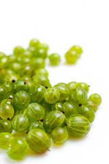 Gooseberry close up isolated on the white, harvest