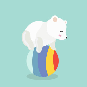 Polar Bear Playing Ball. 
