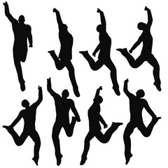 man silhouette in joyful pose