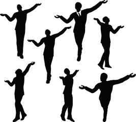 man silhouette in peaceful pose