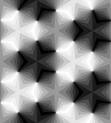 Seamless Polygonal Monochrome Pattern. Geometric Abstract Background. Suitable for textile, fabric and packaging. Vector Illustration.