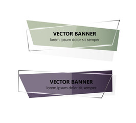 Vector infographic origami banners set.