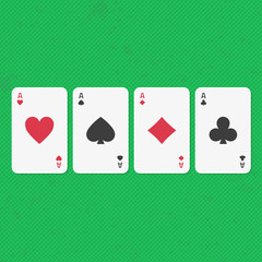 Ace poker cards set
