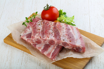 Raw pork ribs