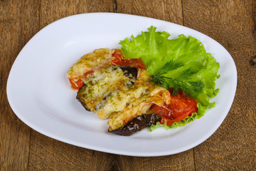 Vegerables baked with cheese