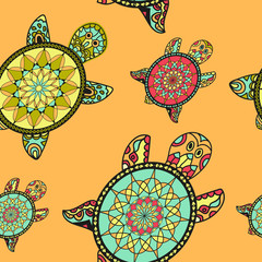 Seamless tortoise pattern in oriental style.
