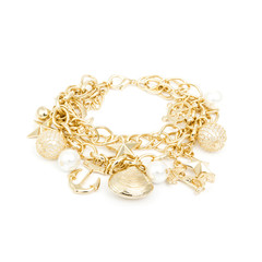 Fashion golden bracelet isolated on white