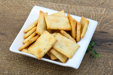 Crackers in the bowl