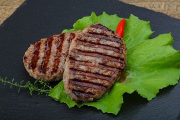 Grilled burget cutlet