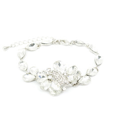 Silver diamond bracelet isolated on white