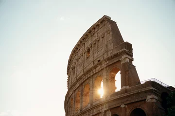 No drill light filtering roller blinds Colosseum Colosseum Rome sunrise