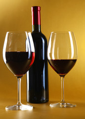 bottle of wine and glass on the table