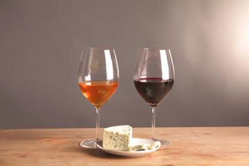 bottle of wine and glass on the table